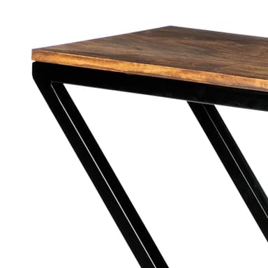 Sidobord Z-shape 45x30x60 cm natur/svart sheeshamträ och metall WOMO-Design