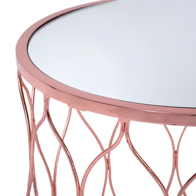 WOMO-DESIGN design sidobordssats om 2 Ø40 / Ø45 cm i koppar, vardagsrumsbord med