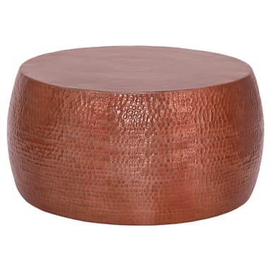 WOMO-DESIGN soffebord Ø 90x45cm koppar, unik, hammering, handgjord sida bord,