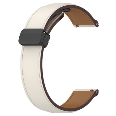 INF Vikbart klockband i äkta läder Armbandsrem 20 mm Vit Samsung Galax