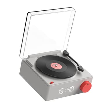 MOBILITY ON BOARD Högtalare Väckarklocka Vinyl Retro Grå