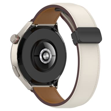 INF Vikbart klockband i äkta läder Armbandsrem 20 mm Vit Samsung Galax