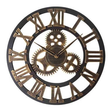 Rustik väggklocka 30 cm - Guld