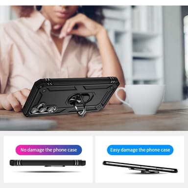 För Samsung Galaxy A54 5G Hybrid skal Finger Ring Metall Plåt