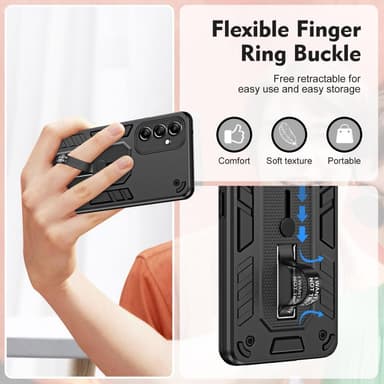 För Samsung Galaxy A54 5G Hybrid skal med Kickstand - Svart