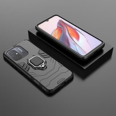 För Xiaomi Redmi 12C Hybrid skal Finger Ring Metall Plåt