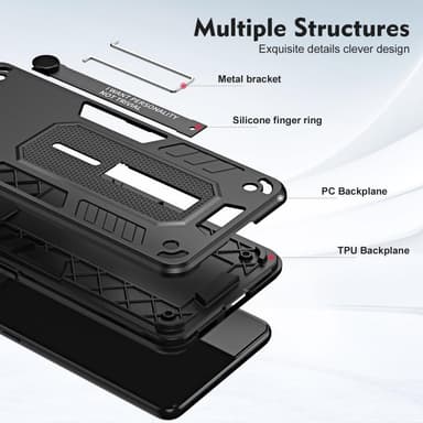 För Samsung Galaxy A54 5G Hybrid skal med Kickstand - Svart