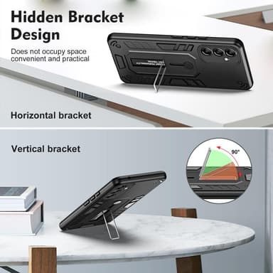För Samsung Galaxy A54 5G Hybrid skal med Kickstand - Svart