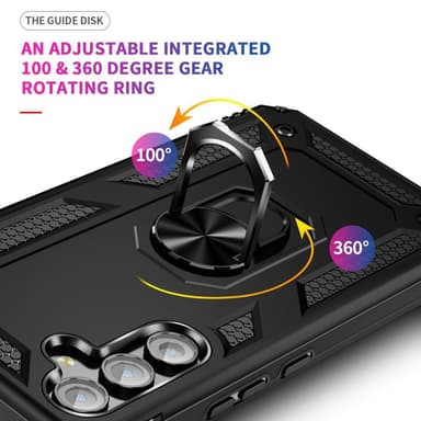 För Samsung Galaxy A54 5G Hybrid skal Finger Ring Metall Plåt