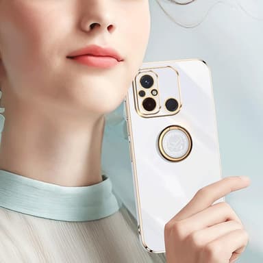 För Xiaomi Redmi 12C skal Finger Ring TPU - Rosa