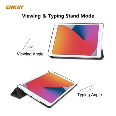 Enkay TriFold Skyddsfodral till iPad 10.2 2021 / 2020 / 2019 Svart