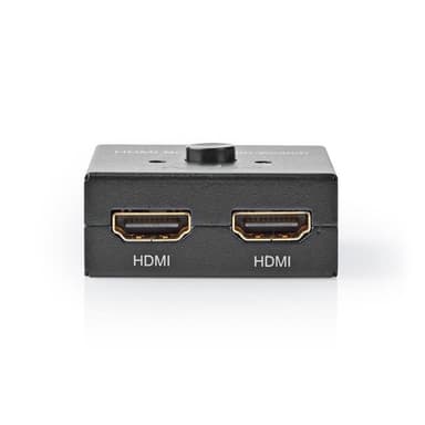 Nedis HDMI ™ Switch | 3-Port port(s) | 1x HDMI™ Ingång / 2x HDMI™ Ingång | 1x HDMI™ utgång / 2x HDMI™ utgång | 4K@60Hz | 6 Gbps | Metall | Antracit