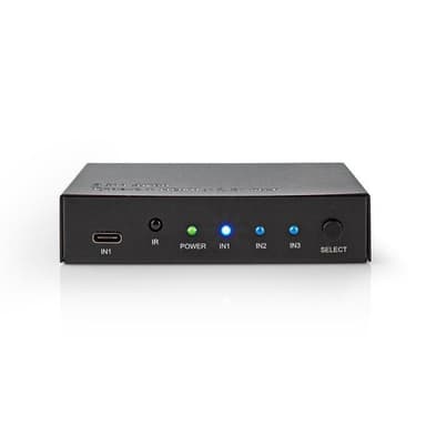 Nedis HDMI ™ Switch | 3-Port port(s) | 1x USB-C™ / 2x HDMI™ Ingång | 1x HDMI™ utgång | 4K@60Hz | 18.0 Gbps | Metall | Antracit