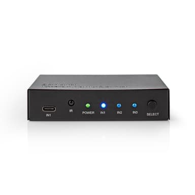 Nedis HDMI ™ Switch | 3-Port port(s) | 1x USB-C™ / 2x HDMI™ Ingång | 1x HDMI™ utgång | 4K@60Hz | 18.0 Gbps | Metall | Antracit