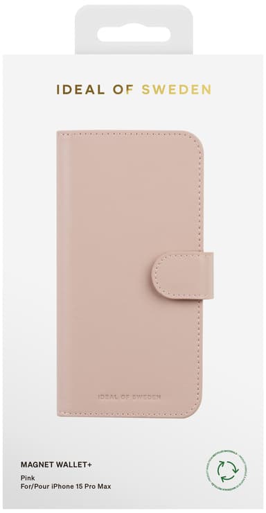 Ideal of Sweden Magnet Wallet+ iPhone 15 Pro Max plånboksfodral (rosa)