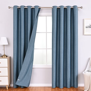 Tende Oscuranti In Velluto MUMFAS – 2 Pannelli Avorio 132x213 Cm – Con Passanti Posteriori E Tasca Portaasta - 2