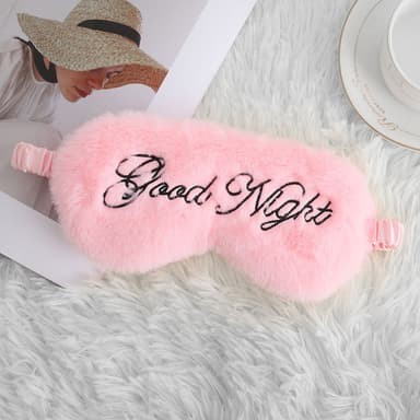 INF Plysch broderat brev Sömnmask Ögonmask Resa tupplur Nattsömn Rosa