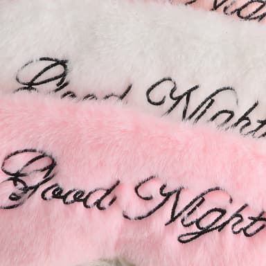 INF Plysch broderat brev Sömnmask Ögonmask Resa tupplur Nattsömn Rosa