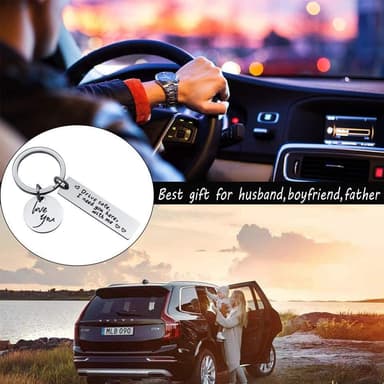 Nyckelring ""Drive safe"" rostfritt stål Silver 1-pack
