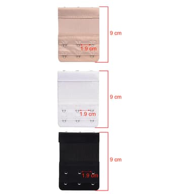Bh-förlängare Vit/Svart/Ljust beige 3-pack