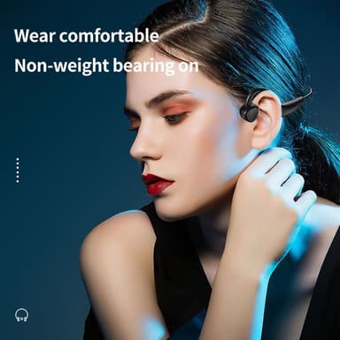 Bluetooth 5.2 sporthörlurar med bygel/band Svart