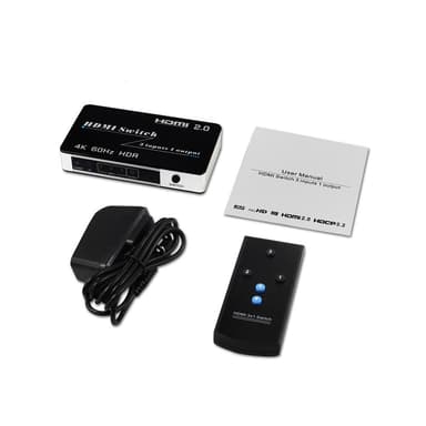 HDMI Switch 3 in 1 Out 4K / 2K   60Hz Svart