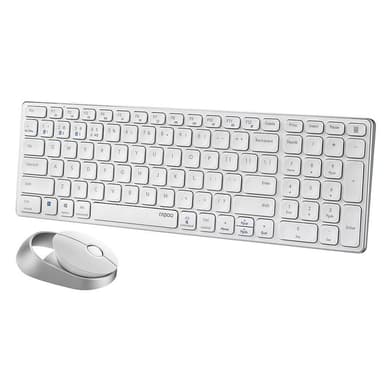 RAPOO Tangentbord/Mus-set 9750M Multi-Mode Trådlöst Vit