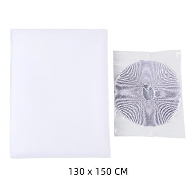 Window Screen Mesh Gardin med kardborreband 1,3 x 1,5 m Vit
