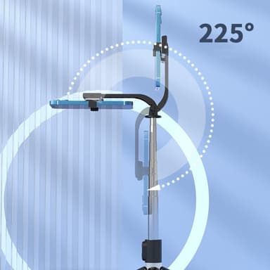 Justerbar selfiestick / tripod med LED-ljus 140 cm Svart