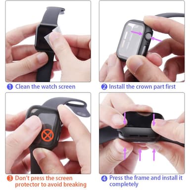 Självlysande fodral med skärmskydd Vit Apple Watch Series 7/8