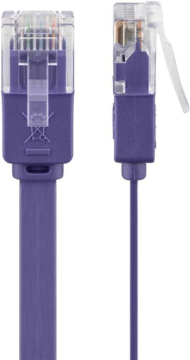 CAT 6 platt patchkabel, U/UTP, violett
