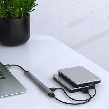 USB-hub USB-C3.1 till USB 2.0/3.0 med 7 portar Silvergrå