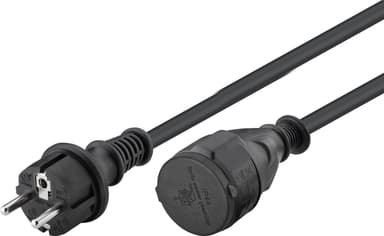 Goobay Strömkabel utomhus, 5 m, svart