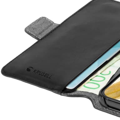 Leather Phone Wallet Galaxy S22 Svart
