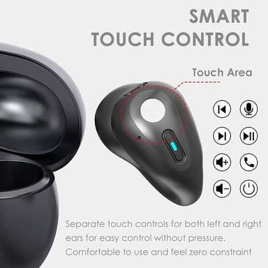Trådlösa open-ear hörlurar Bluetooth 5.3 Svart