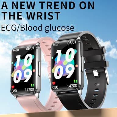 INF Smartklocka med EKG, puls, blodsyre, blodsocker Rosa