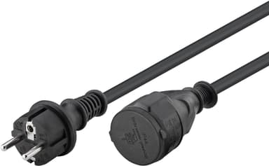 Goobay Strömkabel utomhus, 5 m, svart