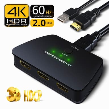 HDMI switch 3x1 med HDR 3D 4K