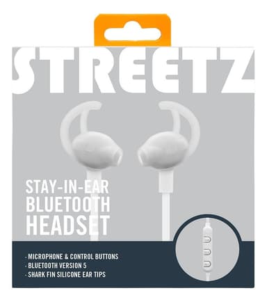 BT120 Stayinear BT headphones mic, control buttons white