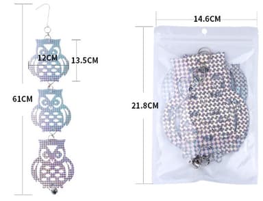 Reflekterande fågelskrämma i form av ugglor Silver 1 pack
