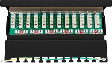 Goobay CAT 6 mini-/skrivbordskopplingspanel, 12 portar (1 HE)