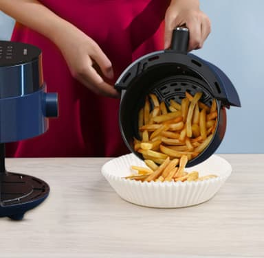 Air Fryer engångspapper för fritös 16 cm 100 st Vit
