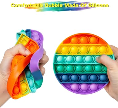 Pop it Fidget Toy rund Regnbågsfärger