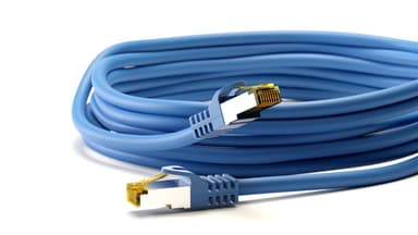 RJ45 patchkabel S/FTP (PiMF), 500 MHz, med CAT 7 råkabel, Blå, 25 m