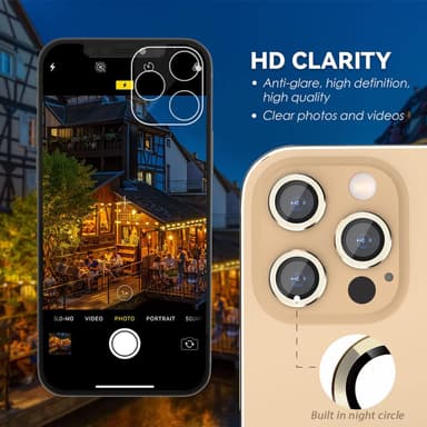 INF Linsskydd iPhone 13 Pro/13 Pro Max 3-pack Guld