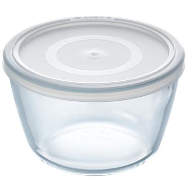 Pyrex Rund form med plastlock 15cm/1