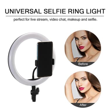 INF Selfiering med dimbara LED-lampor - Svart