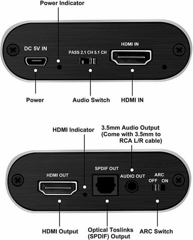 INF HDMI Audio Extractor video/ljuddelare 3D 4K