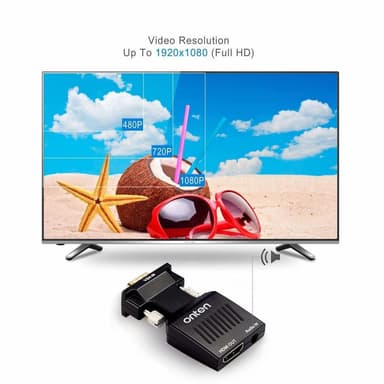 VGA till HDMI kompatibel adapter