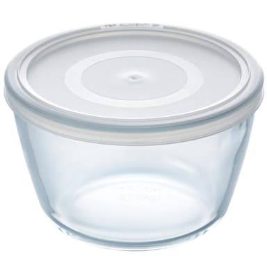 Pyrex Rund form med plastlock 15cm/1